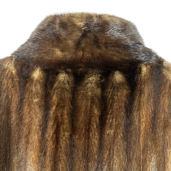 Vintage Furs by Richard Donald Medium Brown Fur Long Trench Coat Womens Size S - Picture 9 of 13